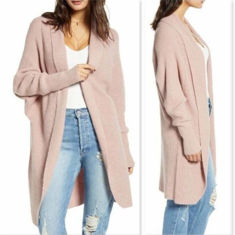 Leith Pale Pink Long Cardigan